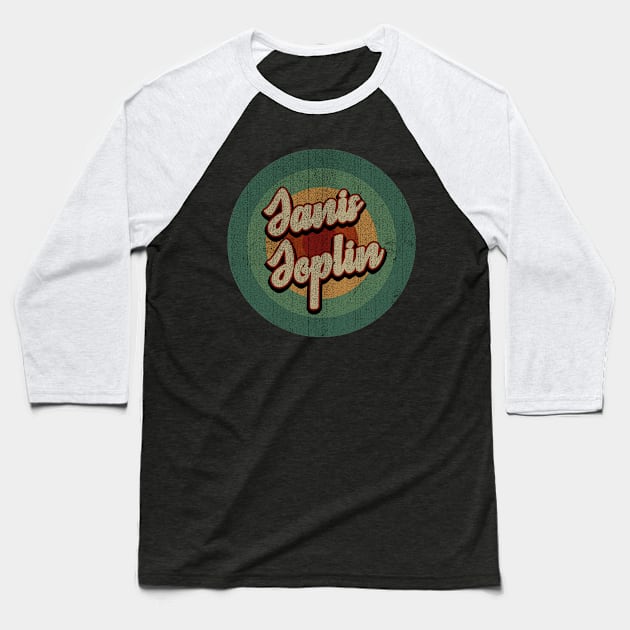 Circle Retro Vintage Janis Joplin Baseball T-Shirt by Jokowow